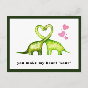 Carte Postale Vous faites battre mon cœur "Saur"   Joli Dinosaur