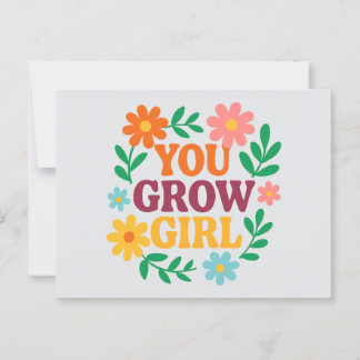 Carte Postale Vous Grandissez Fille - Bright Floral Inspirationa