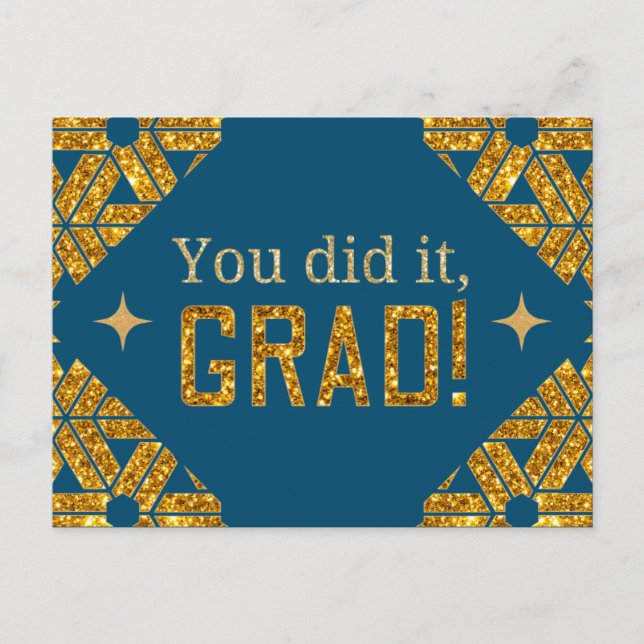 Carte Postale Vous L'Avez Fait Parties scintillant Graduation Ca (Devant)