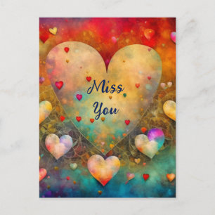 Carte Postale Vous manquez un joli coeur Vintage