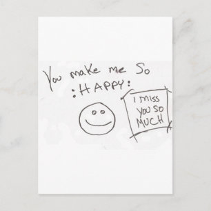 Carte Postale Vous me faites tellement : HEUREUX : vous me manqu