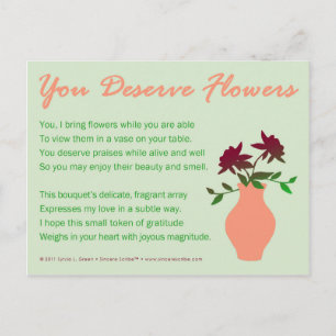 Carte Postale Vous Méritez Les Fleurs