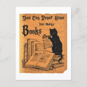 Carte Postale Vous Ne Pouvez Jamais Avoir Trop De Livres Chat Bl