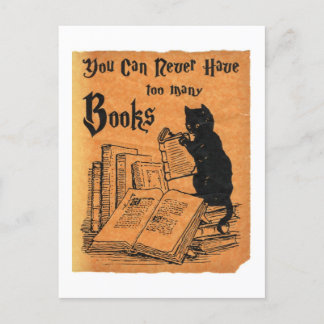 Carte Postale Vous Ne Pouvez Jamais Avoir Trop De Livres Chat Bl