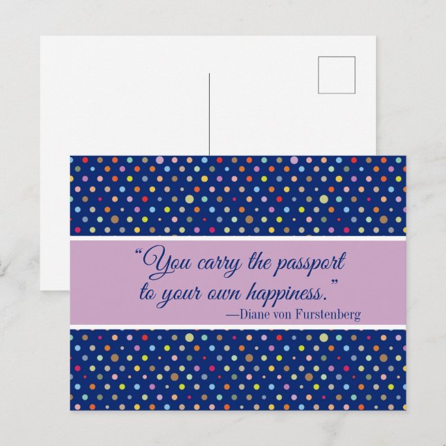 Carte Postale Vous Portez Votre Passeport À Votre Propre Bonheur (Devant / Derrière)