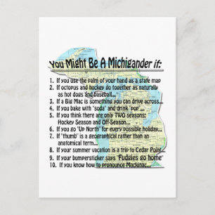 Carte Postale Vous pourriez être un Michigander si :