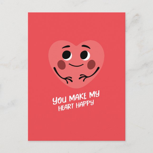 Carte Postale vous rendez mon coeur heureux valentine (Devant)