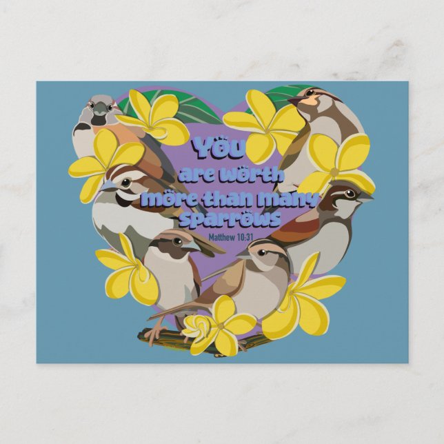 Carte Postale Vous valez plus que de nombreux moineaux (Devant)