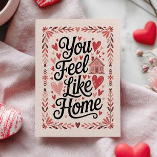 Carte Postale Vous vous sentez comme chez vous Rose Élégant Sain