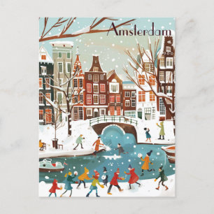 Carte Postale Voyage à Amsterdam en hiver