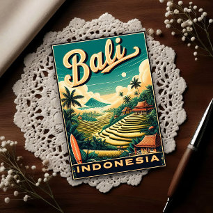 Carte Postale Voyage à Bali vintage, Indonésie