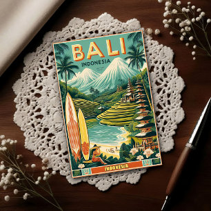 Carte Postale Voyage à Bali vintage, Indonésie