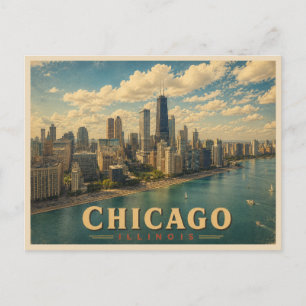 Carte Postale Voyage à Chicago Illinois Vintage