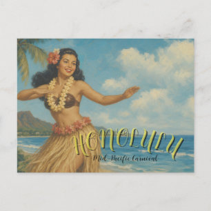 Carte Postale Voyage à Hawaï de style vintage