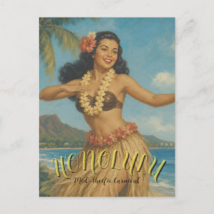 Carte Postale Voyage à Hawaï de style vintage
