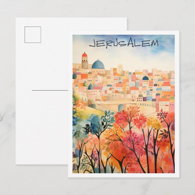 Carte Postale Voyage à Jérusalem  (Devant / Derrière)