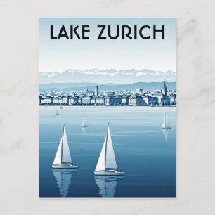 Carte Postale Voyage à Lac de Zurich Suisse