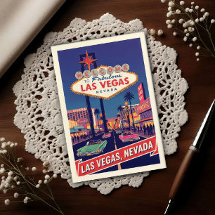 Carte Postale Voyage à Las Vegas vintage 1960