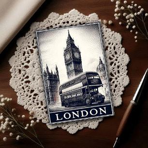 Carte Postale Voyage à Londres Angleterre Vintage