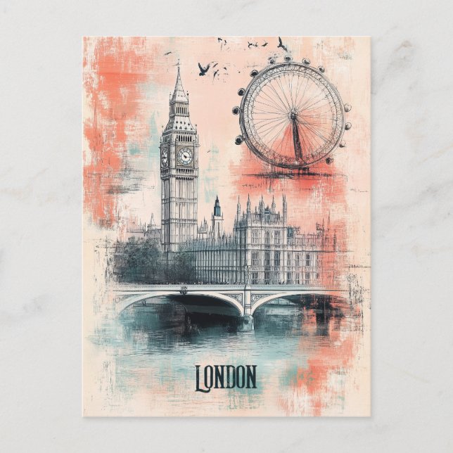 Carte Postale Voyage à Londres Royaume-Uni (Devant)