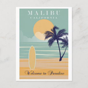 Carte Postale Voyage à Malibu Californie Vintage
