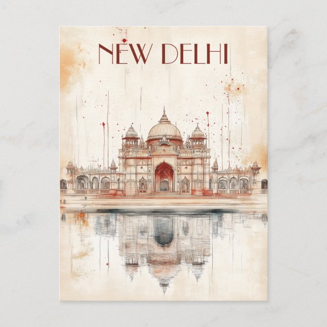 Carte Postale Voyage à New Delhi Inde (Devant)