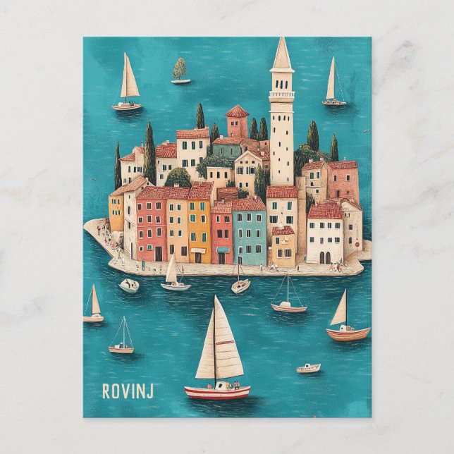 Carte Postale Voyage à Rovinj Croatie (Devant)