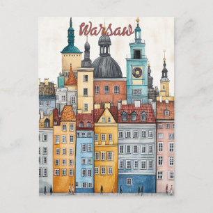 Carte Postale Voyage à Varsovie Pologne
