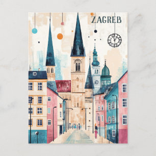 Carte Postale Voyage à Zagreb Croatie