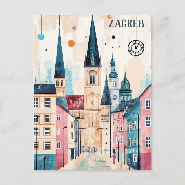 Carte Postale Voyage à Zagreb Croatie (Devant)