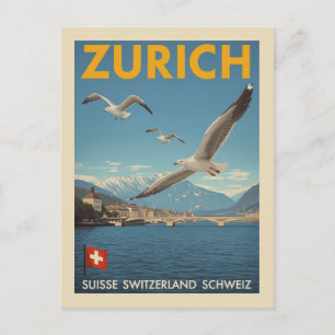 Carte Postale Voyage à Zurich Suisse Vintage
