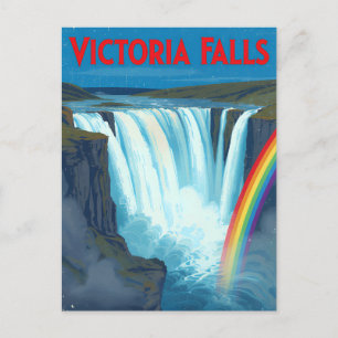Carte Postale Voyage Arc-en-ciel Vintage Rétro Chutes Victoria