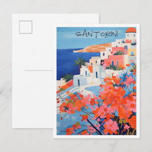 Carte Postale Voyage Art Grec Santorin 