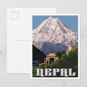 Carte Postale Voyage Art Vintage Népal