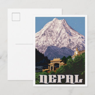 Carte Postale Voyage Art Vintage Népal