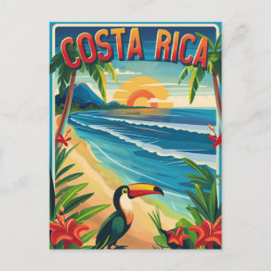 Carte Postale Voyage au Costa Rica vintage