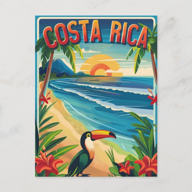 Carte Postale Voyage au Costa Rica vintage (Devant)
