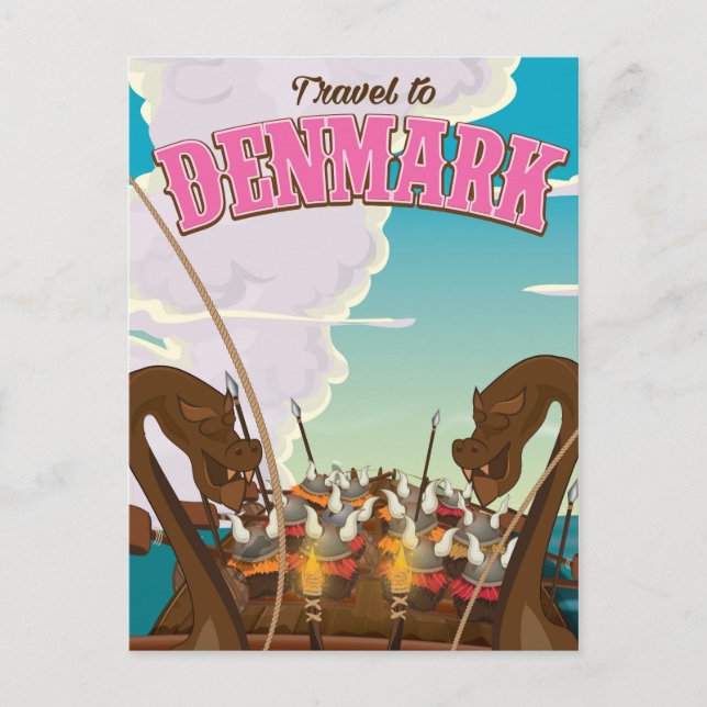 Carte Postale Voyage au Danemark Dessin vidéo affiche de voyage (Devant)