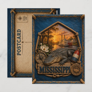 Carte Postale Voyage au Mississippi Vintage