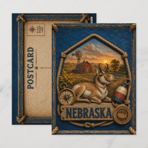 Carte Postale Voyage au Nebraska Vintage