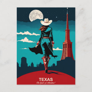 Carte Postale Voyage au Texas : L'esprit d'aventure