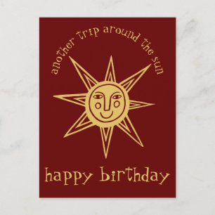 Carte Postale Voyage autour du soleil JOYEUX ANNIVERSAIRE SUR ME