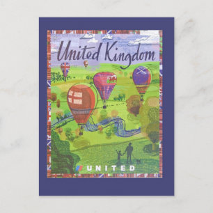 Carte postale Voyage Balloon Royaume-Uni