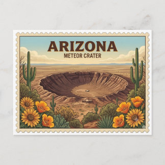 Carte Postale Voyage dans le désert de l'Arizona Meteor Crater v