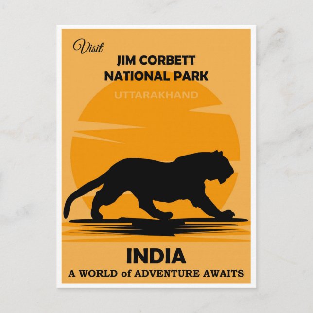 Carte Postale Voyage dans le parc national du Tiger en Inde vint (Devant)