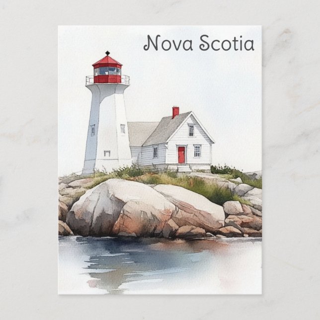 Carte Postale Voyage dans le phare du Canada de la Nouvelle-Écos (Devant)