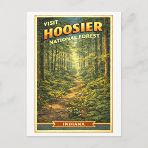 Carte Postale Voyage dans le style rétro de la forêt nationale H