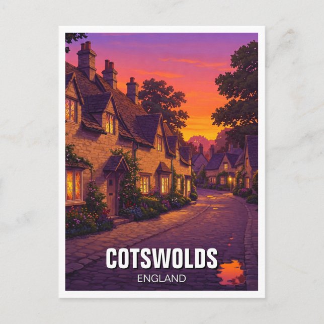 Carte Postale Voyage dans les Cotswolds en Angleterre (Devant)