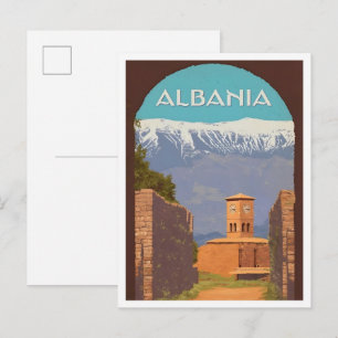 Carte Postale Voyage d'art vintage en Albanie