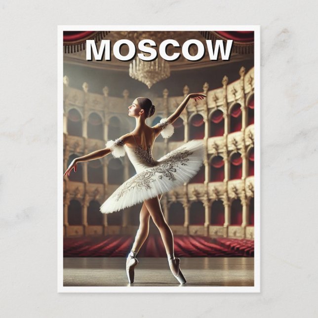 Carte Postale Voyage de danseuse de ballet de Moscou (Devant)